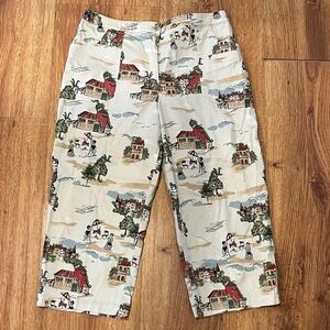 CHICOS Scenic Print Cropped Pants